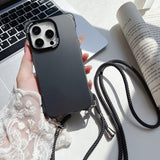 Four-corner Hole Hanging Rope Anti-fall Mobile Phone Case For iPhone