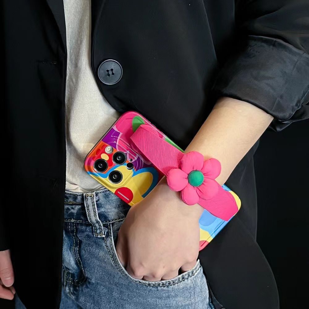 Flower Wristband Graffiti Case for IPhone