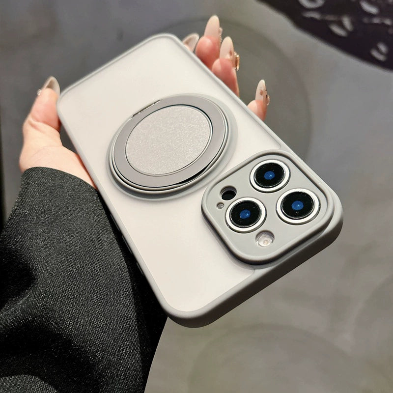 Magnetic Bracket Wireless Charging Case For iPhone