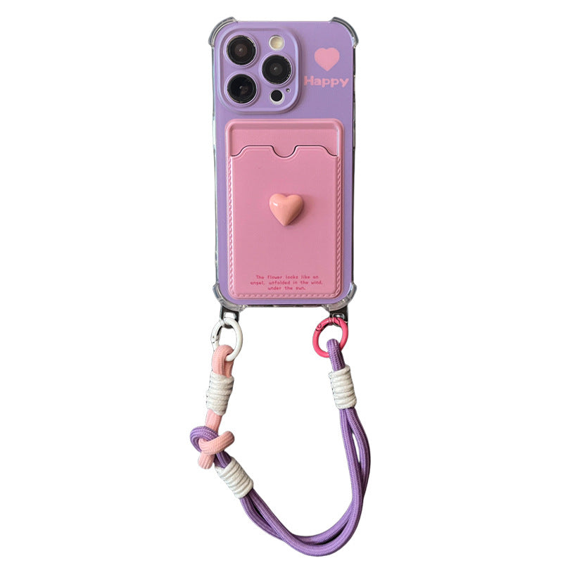 Contrast Color Heart Phone Case For iPhone