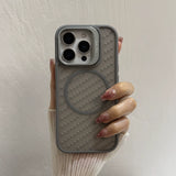 Lens Bracket Magnetic Phone Case For iPhone