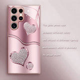 Curved Double Heart Pink Phone Case For Samsung