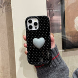 Ceramic Heart Stand Phone Case For iPhone