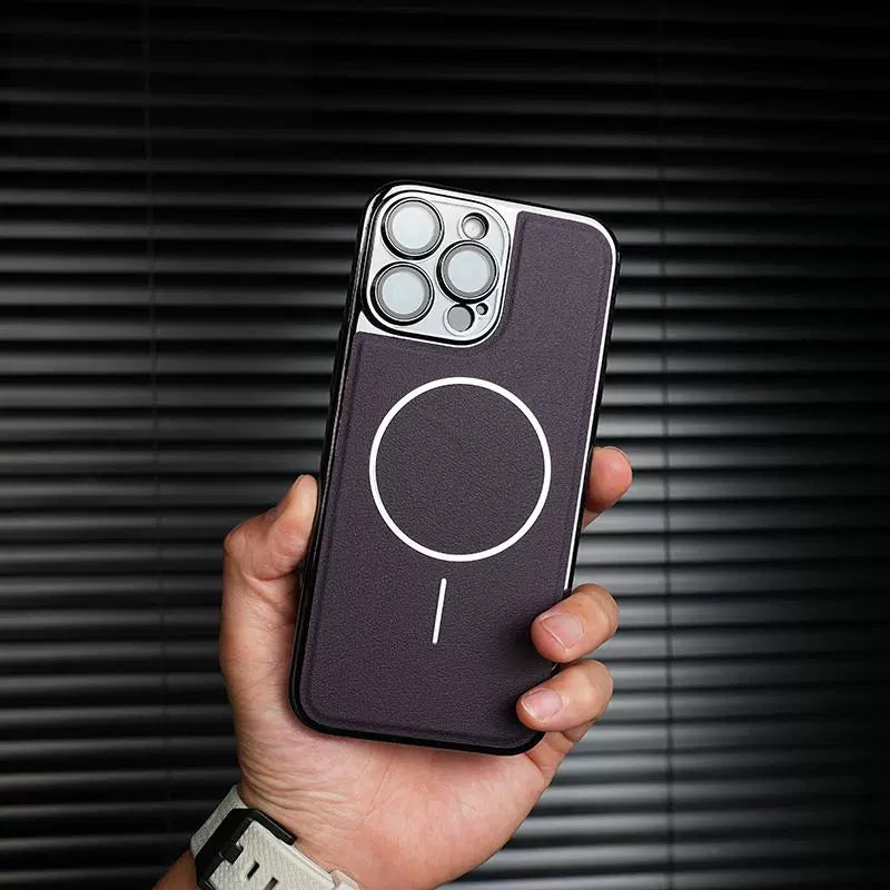 Metallic Paint Magnetic Phone Case For iPhone