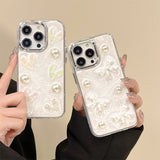 3D Heart Pearl Phone Soft Case For iPhone