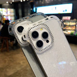Four Corner Hanging Hole Glitter Powder Borderless Phone Case For iPhone
