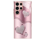 Curved Double Heart Pink Phone Case For Samsung