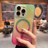 Gradient Transparent Magnetic Phone Case For iPhone