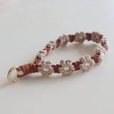 Braided Cotton Rope Flower Phone Chain Lanyard