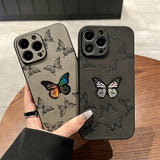 Colorful Butterfly Suede Case for IPhone