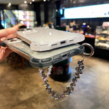 Four Corner Hanging Hole Glitter Powder Borderless Phone Case For iPhone
