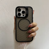 Lens Bracket Magnetic Phone Case For iPhone