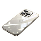 Titanium Color Electroplated Edge PC Back Panel Phone Case For iPhone