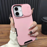 Sliding Cover Lens Airbag Anti-fall Wireless Charging Silicone Case For iPhone