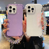 Four Corner Hanging Hole Glitter Powder Borderless Phone Case For iPhone