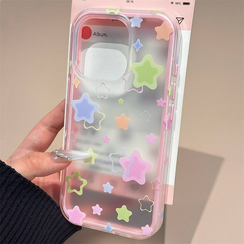 Colorful Star 2 in 1 Phone Case For iPhone