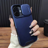 Sliding Cover Lens Airbag Anti-fall Wireless Charging Silicone Case For iPhone