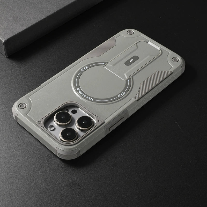 Magnetic Phone Case with Stand and Lanyard For iPhone