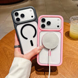Frosted Transparent Magnetic Phone Case For iPhone