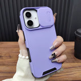 Sliding Cover Lens Airbag Anti-fall Wireless Charging Silicone Case For iPhone