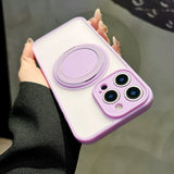 Magnetic Bracket Wireless Charging Case For iPhone