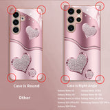 Curved Double Heart Pink Phone Case For Samsung