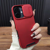 Sliding Cover Lens Airbag Anti-fall Wireless Charging Silicone Case For iPhone