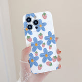 Simple Blue Flower Phone Case For iPhone