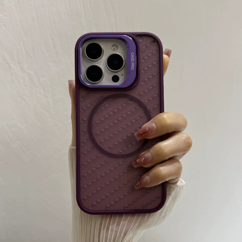 Lens Bracket Magnetic Phone Case For iPhone
