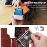 Wallet Double Button Leather Case For Samsung