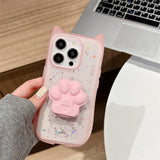 Epoxy Cat Ears Anti-fall Phone Case For iPhone