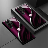 Tempered Glass Heart-shaped Phone Case For Samsung