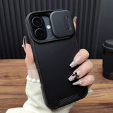 Sliding Cover Lens Airbag Anti-fall Wireless Charging Silicone Case For iPhone