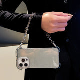 Four Corner Hanging Hole Glitter Powder Borderless Phone Case For iPhone
