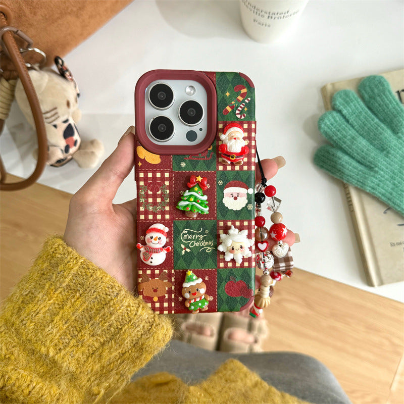 Funny and Cute 3D Christmas Tree Snowman Phone Case For iPhone