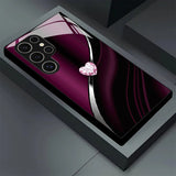 Tempered Glass Heart-shaped Phone Case For Samsung
