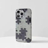 Gray Jigsaw Phone Case For iPhone