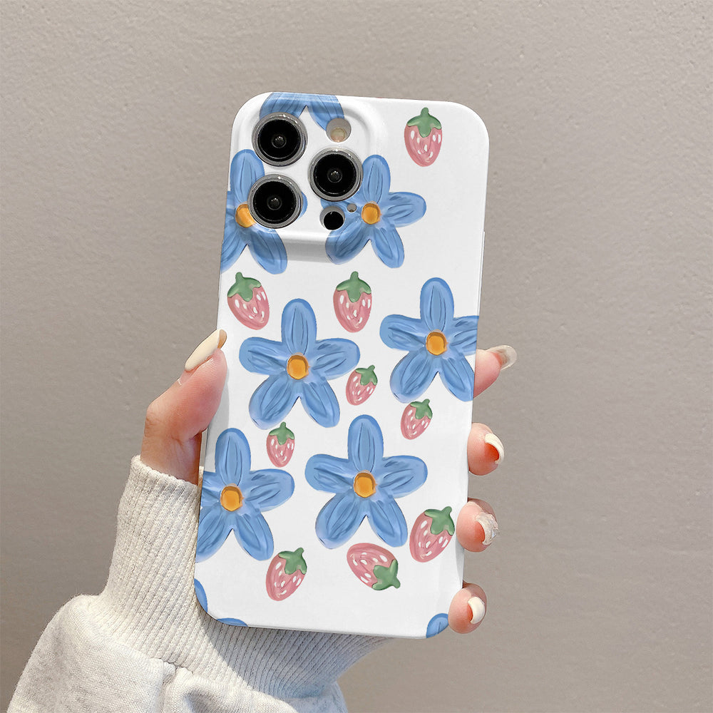 Simple Blue Flower Phone Case For iPhone