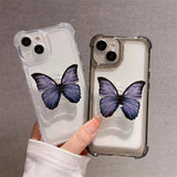 Butterfly Bracket Transparent Anti-fall Mobile Phone Case For iPhone