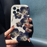 Custodia per telefono a grappolo di fiori con cielo stellato per iPhone