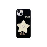 2 in 1 Embroidered Stars and Moon Phone Case For iPhone