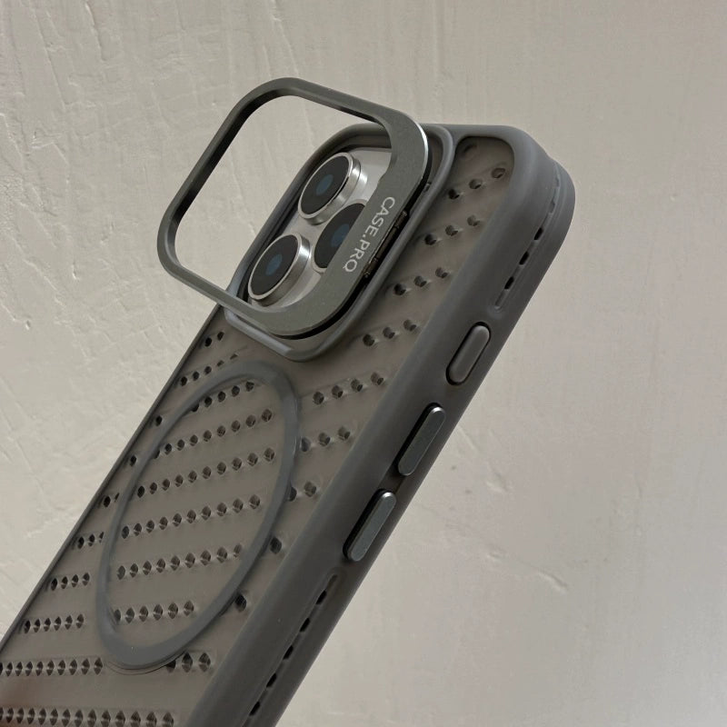 Lens Bracket Magnetic Phone Case For iPhone