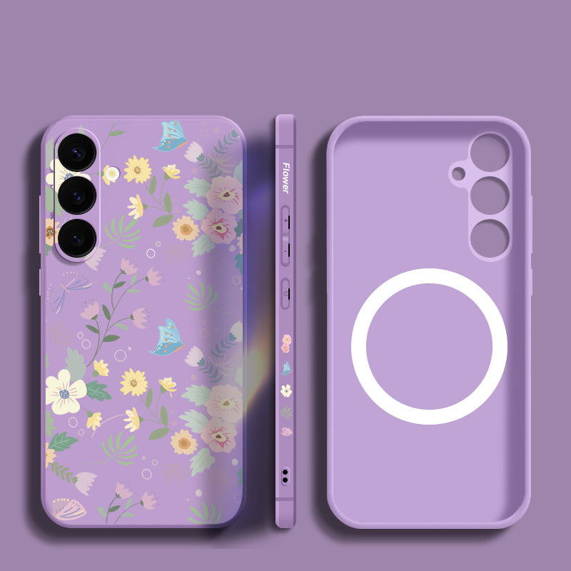 Liquid Flower Magnetic Drop-Proof Phone Case For Samsung