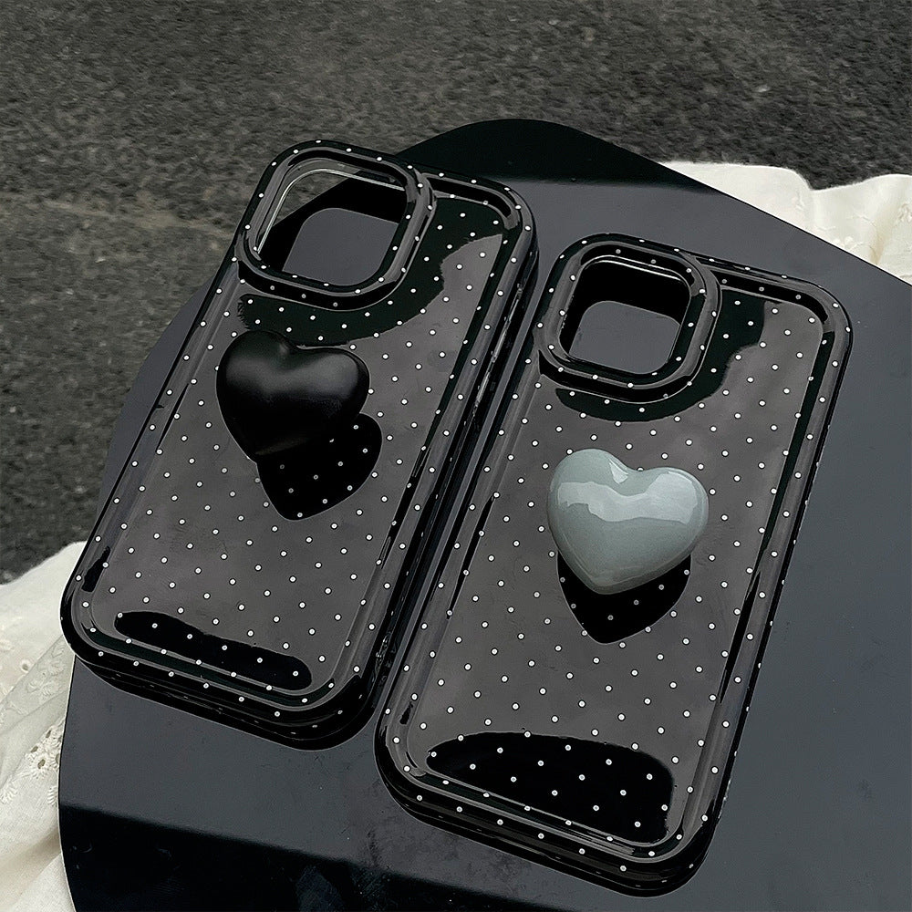 Ceramic Heart Stand Phone Case For iPhone