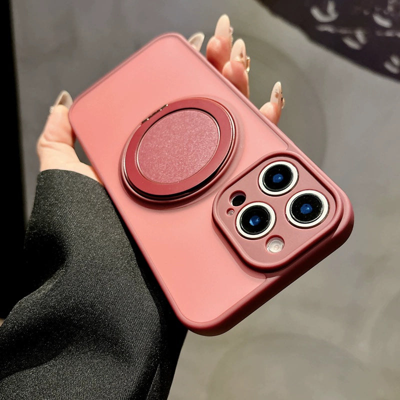 Magnetic Bracket Wireless Charging Case For iPhone