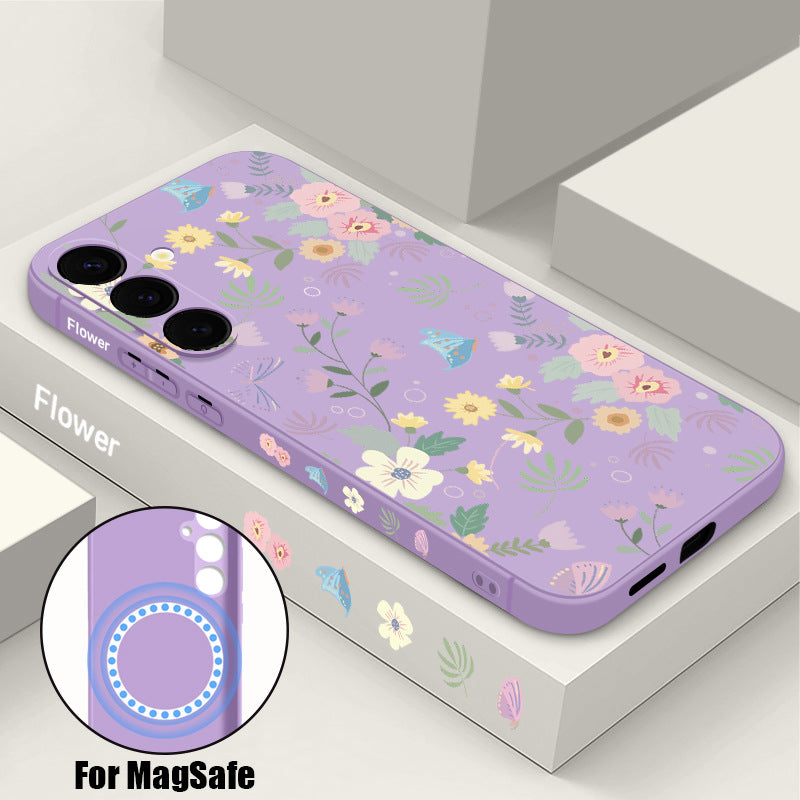 Liquid Flower Magnetic Drop-Proof Phone Case For Samsung