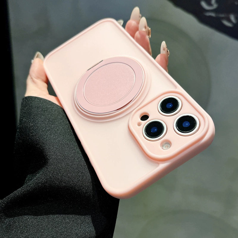 Magnetic Bracket Wireless Charging Case For iPhone