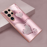 Curved Double Heart Pink Phone Case For Samsung