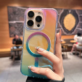 Gradient Transparent Magnetic Phone Case For iPhone