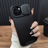 Sliding Cover Lens Airbag Anti-fall Wireless Charging Silicone Case For iPhone